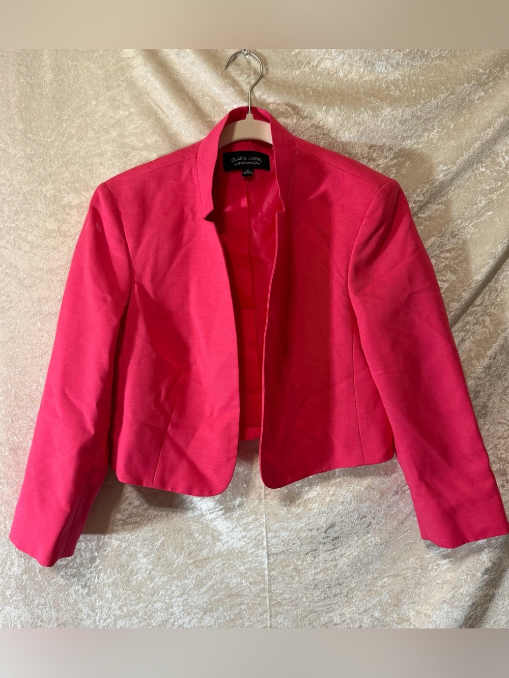 Black Label by Evan-Picone Hot Pink Cropped Blazer Jacket Size 2